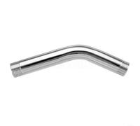 Stainless Steel Shower Head Extension Pipe, Angled Straight Arm with G1/2 Connection, Polished Finish for Bathroom Rainfall Upgrade, 30cm(15cm)