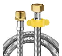 Stainless Steel Shower Hose Set of Two with G12 Male and Female Thread Design for Secure Fitment on Standard Shower Inlet and Outlet Ports (100CM)