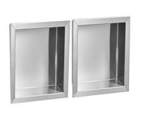 Stainless Steel Shower & Metal Toilet Paper Holder Set - Horizontal Wall Cabinet for Bathroom, Kitchen Sto, Hotel Use - Silver h, 32x20x8cm, 12x8x3in, 2-Piece Set
