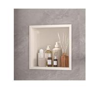 Stainless Steel Shower, Modern Built-in Storage Shelf, Bathroom nizer, Shower rt, Elegant for Bathrooms, Kitchens, Balconies (White, 32x32cm)