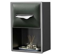 Stainless Steel Shower Niche 20x33x12.5cm - Modern Built-In Organizer, Stylish Grey & Green Storage for Spa & Bathroom, Space-Saving Tissue Holder, Waterproof Decor Solution