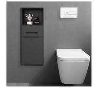 Stainless Steel Shower Niche - Embedded Wet Room Shelf with Trash Can for Home Living, Kitchen, Bedroom, and Bathroom - No Tile Required