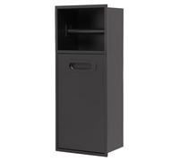 Stainless Steel Shower Niche & Wall-Mounted Toilet Paper Trash Can, Waterproof Storage Rack for Bathroom, Kitchen & Bedroom, Recessed Alcove Shelf - Black, Size: 5