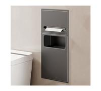 Stainless Steel Shower Niche, Waterproof Alcove Organizer for Shampoo & Toiletries, Stylish Bathroom Shelves, Grey Wet Room Storage (23.63x11.03x5.35in)