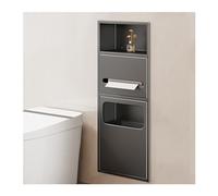 Stainless Steel Shower Niche - Waterproof Alcove Organizer for Shampoo, Toiletries & Toilet Paper - Grey Storage Shelves for Bathroom, Kitchen & Bedroom (27.56x11.03x5.35in)