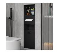 Stainless Steel Shower Niche - Waterproof Embedded Shelf for Wet Rooms, Recessed Alcove Storage Rack for Toiletries, Shampoo & Toilet Paper, Black, 1 Size