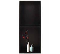 Stainless Steel Shower & Recessed Bathroom Shelf Wall-Mounted Storage Rack for Kitchen Bedroom Living Room TV Wall - Black 28x70x12.5cm (11.02x27.55x4.92in)