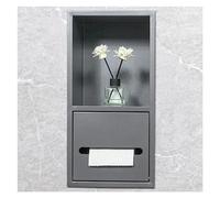 Stainless Steel Shower - Recessed Shampoo & Toiletries Holder, Built-In Storage Shelf for Bathroom, Gray 20x40x14cm / 7.87x15.74x5.51in