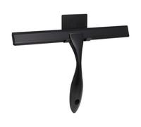 Stainless Steel Shower Screen Wiper - Shower Squeegee - 10-inch Wide Rubber Blade - with Strong Suction Hook And Lightweight Handle - Perfect For shower glass doors and other surfaces (Black)