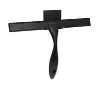 Stainless Steel Shower Screen Wiper - Shower Squeegee - 10-inch Wide Rubber Blade - with Strong Suction Hook And Lightweight Handle - Perfect For shower glass doors and other surfaces (Black)