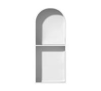 Stainless Steel Shower Shelf Double-Layer Recessed Wall Arched Design for Bathroom Kitchen Home & Hotel - White 62x28x15cm