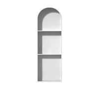 Stainless Steel Shower Shelf Double-Layer Recessed Wall for Bathroom Kitchen & Hotel Arched Design No Tile Needed 90x30x15cm White Finish