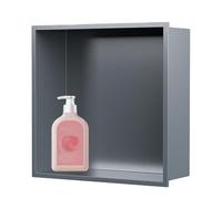 Stainless Steel Shower Shelf - Easy Install Bathroom Wall nizer - Durable Grey Design for Modern Home Improvement - Space-Saving Storage Solution