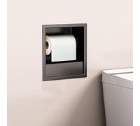 Stainless Steel Shower Shelf with Toilet Paper Holder and Trash Can - Modern Wall Rack for Bathroom, Kitchen, Living Room, Hotel Decor