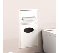 Stainless Steel Shower Shelf with Toilet Paper Holder and Trash Can - Modern Wall Rack for Bathroom, Kitchen, Living Room, Hotel Decor