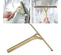 Stainless Steel Shower Squeegee Soft Blade, 11 Inch Long Handle Squeegee for Bathroom Mirror, Window, Car Glass, Tiles, with Hook, Black
