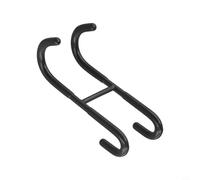 Stainless Steel Shower Towel Rack with S Shape Silicone Grip Hooks Over Glass Door for Hanging Towels, Robes, Shavers, and Other Bathroom Items (Black)