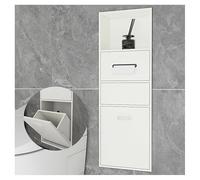 Stainless Steel Shower, Wall-Mounted Storage Shelf for Bathroom, No Tiling Required, Waterproof t nizer, Built-in Trash Bin for Easy Installation