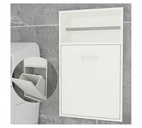 Stainless Steel Shower, Wall-Mounted Storage Shelves for Bathroom, Waterproof Built-in nizer, No Tile Required, Space-Saving Trash Bin Installation.