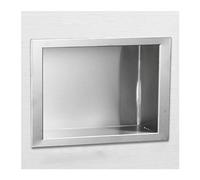 Stainless Steel Shower Wall Recess Embedded Wet Living Room Bedroom Kitchen Bathroom Shelves Toiletry Shampoo Waterproof StorageSilver-24x17x13.5CM/9.45x6.7x5.32in