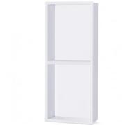 Stainless Steel Shower Wall rt - Recessed Shelving for Wet Room & Bathroom Renovat No Tile Required White 700x280x125mm - Sto & nizat Solut