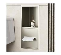 Stainless Steel Shower Wall Shelf Waterproof Bathroom Storage for Shampoo & Toiletries Embedded Alcove Shelves for Home Kitchen & BedroomApricot Color