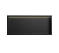 Stainless Steel Shower Wall with LED Light - Embedded Single Shelf Storage for Bathroom DIY Modern Design Space-Saving nizer