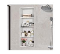 Stainless Steel Shower - Waterproof Bathroom Shelf Cubby No Tile Needed Over Mount Installation Perfect for Bathroom Storage (White 120x28cm)