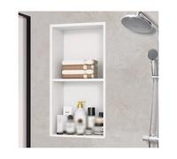 Stainless Steel Shower - Waterproof Bathroom Storage Shelf No Tile Required Over Mount Installation White (70x28cm) - Ideal for nized Showers and Baths