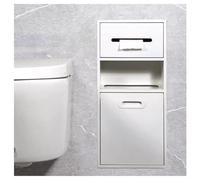 Stainless Steel Shower - Waterproof Recessed Storage for Toiletries Shampoo & Toilet Paper - Stylish Bathroom nizer with White Finish for Modern Bathrooms