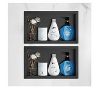 Stainless Steel Shower, Waterproof Shelf for Shampoo & Toiletries, Embedded Storage for Bathrooms, Wet Rooms, Home, Bedroom, Living Room (Color: Black)