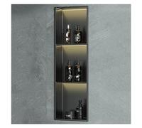 Stainless Steel Shower Waterproof Square Metal Storage Divider for Bathroom Kitchen Bedroom - Modern Black Design Space-Saving