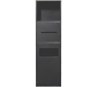 Stainless Steel Shower with Built-in Shelf & Waste Bin, Schwarz, 20x70x13.5cm, Bathroom nizer, Modern Design, Space-Saving Shower Sto Solut