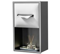 Stainless Steel Shower with Built-In Tissue Box Waterproof Bathroom nizer Shelf Indoor Storage Rack Gray & White 20x33x12cm - Modern Decor Solution