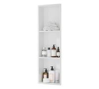 Stainless Steel Shower with LED Light, Waterproof Wall-Mounted nizer Caddy for Home & Hotel Bathroom, No Tile Needed, Gray (120x28x12 cm)
