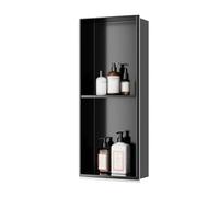Stainless Steel Shower with Light, Waterproof Wall-Mounted nizer Caddy for Bathroom & Kitchen, No Tile Needed, Gray, 70x28x12.5cm