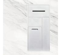 Stainless Steel Shower with Removable Door2Tier Sto Shelf for Bathroom or KitchenWallMounted Toilet Paper Holder65x30x14cm (White)