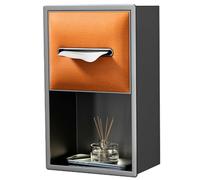 Stainless Steel Shower with Tissue Box Waterproof Built-In Bathroom Storage Rack Gray & Orange nizer Shelf 20x33x12cm - Modern Decor for Toilets