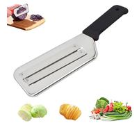 Stainless Steel Shredder Knife, Japanese Cabbage Shredder, Dual Blade Julienne Cutter for Coleslaw Sauerkraut, Ergonomic Grip, Easy to Clean (Black)