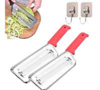 Stainless Steel Shredder Knife, Multifunctional Cabbage Shredder & Slicer with Hook | 2-in-1 Julienne Grater for Sauerkraut, Coleslaw, Carrots | Energy-Saving Kitchen Tool (2PCS-A)
