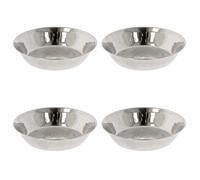 Stainless Steel Side Plates Small Indian Halwa Plates Snack Appetizer Salad Fruit Dessert Saucer Plate Dipping Sauce Sushi Bowls Dishes Reusable Unbreakable Heavy Base Round Set of 4
