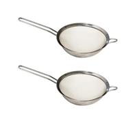 Stainless Steel Sieve - Pack of 2 - It Can Also Be Hung Up Given Its Hook Handle - Compact Enough to Store Away Comfortably Without Taking Up Too Much Room - Dimensions: 21 x 40cm (Approx.)