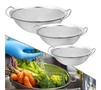 Stainless Steel Sifting Sieve with Two Handles for Effective Food Draining and Straining (28cm)