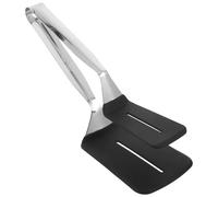 Stainless Steel Silicone Barbecue Tongs for Flipping Fish and Bread | Heat Resistant, Rust Proof, Protects Cookware, Home and Barbecue Use, Black Head 304 Steel