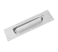 Stainless Steel Silver Door Handle with Screws for Wood Swing Doors | Brushed Metal Texture, Ergonomic Grip, Easy Installation, Suited to Access and Emergency Exit Use