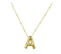 Stainless Steel Silver Name Necklace For Women Dainty Letter Necklace Balloon Pendant Alphabet Necklaces For Teen Girls Girlfriend Charm Jewerlry Gift Statement Women (A, One Size)