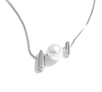 Stainless Steel Simulated Pearls Accessories Design Drop Necklace For Women Fashion Unique Chic Charm Modern Jewelry