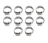Stainless Steel Single Ear Clamp Rings PEX Pipe Crimp Fittings,360 Degree Stepless Hose Clamps,for 7-14mm Pipes,10 Pack(16.2MM)
