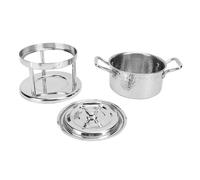 Stainless Steel Single Fire Stove Individual Food Warmer Pot Compact Portable Hot Pot with Lid for Camping Dormitory Family 304 Stainless Steel 1680g