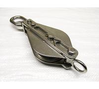 Stainless Steel Single Pulley Block Swivel Eye 75MM for 16MM Rope (Wire Sheave Becket Marine)